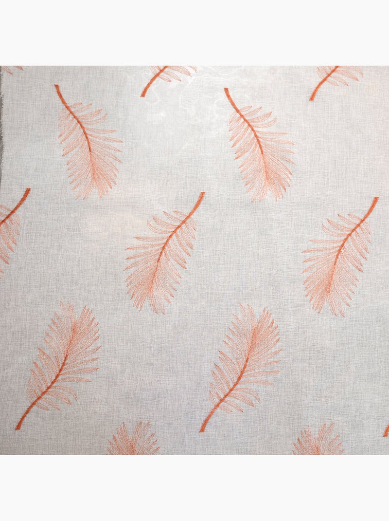 Voile bordado con hojas Terracota - Kiabi