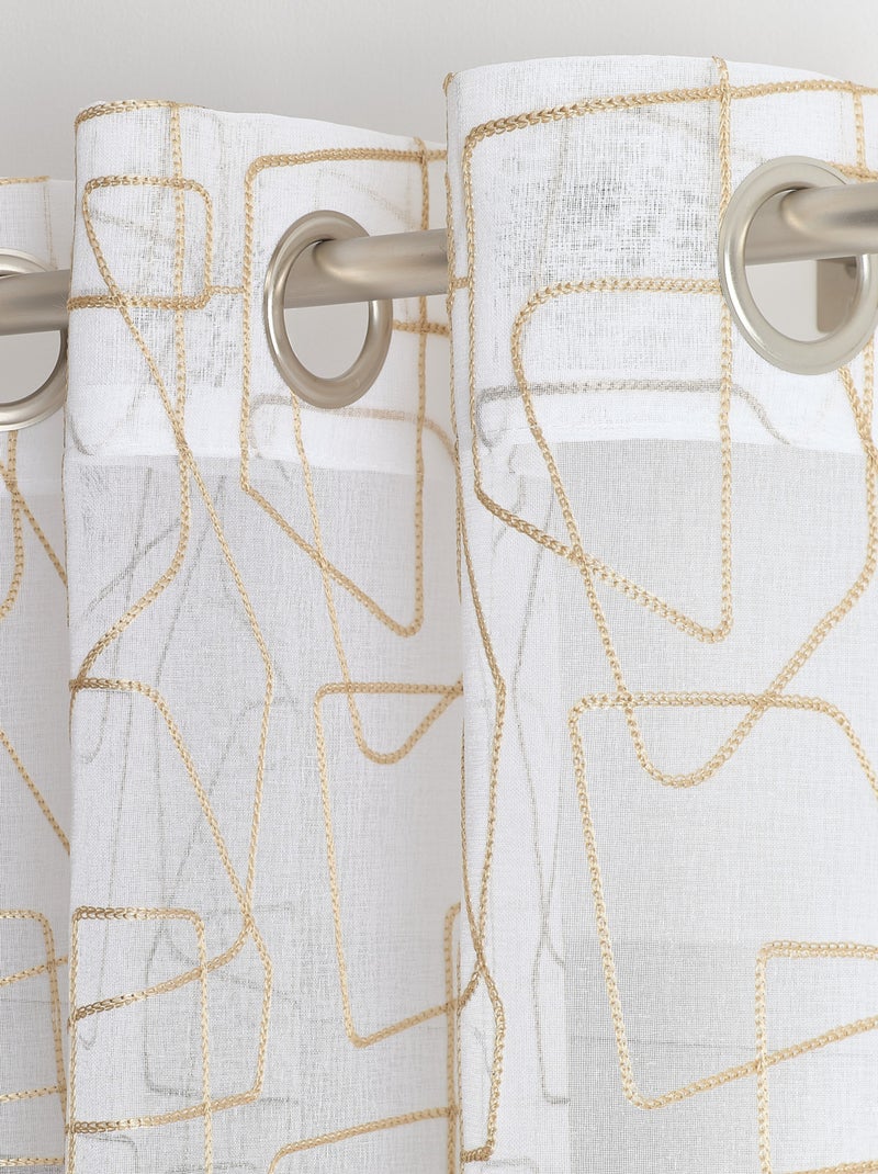 Voile bordado de estilo gráfico Beige claro - Kiabi
