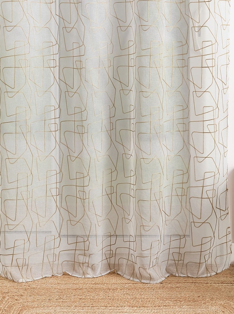 Voile bordado de estilo gráfico Beige claro - Kiabi