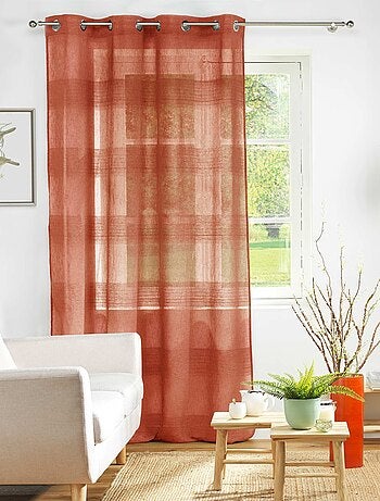 Voile de chenilla efecto lino a rayas