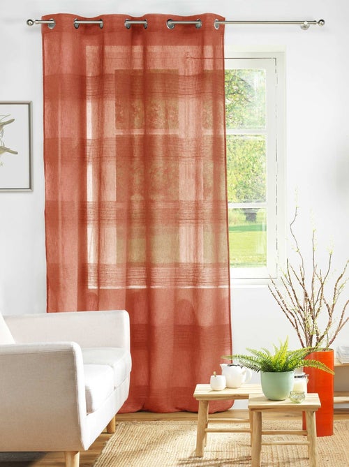 Voile de chenilla efecto lino a rayas - Kiabi