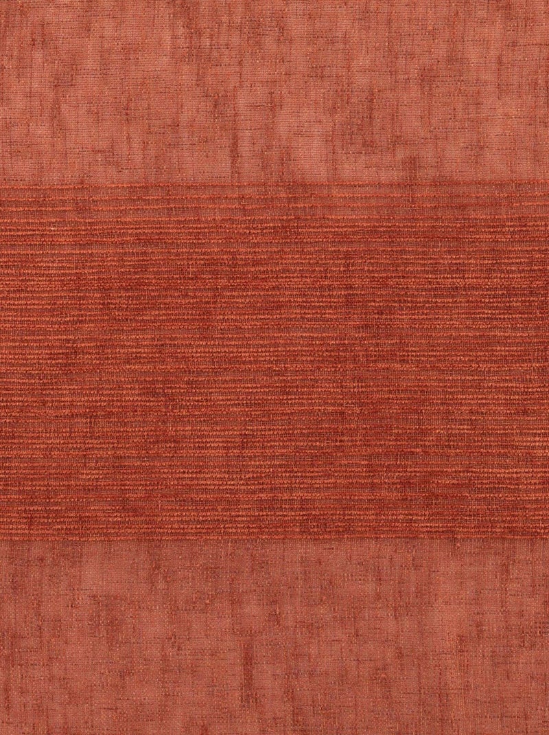 Voile de chenilla efecto lino a rayas Terracota - Kiabi