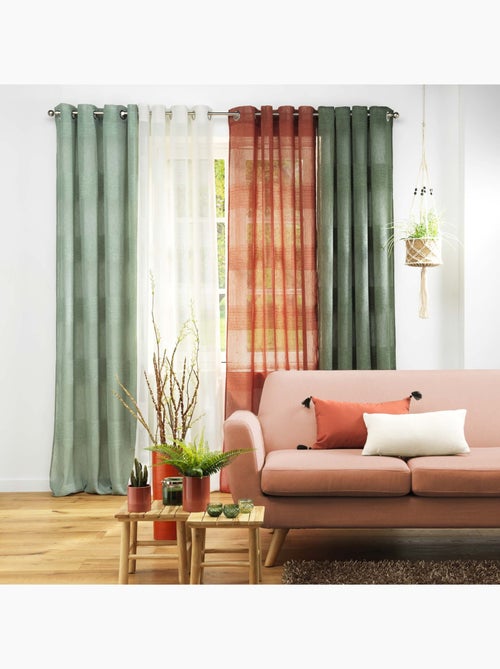 Voile de chenilla efecto lino a rayas - Kiabi