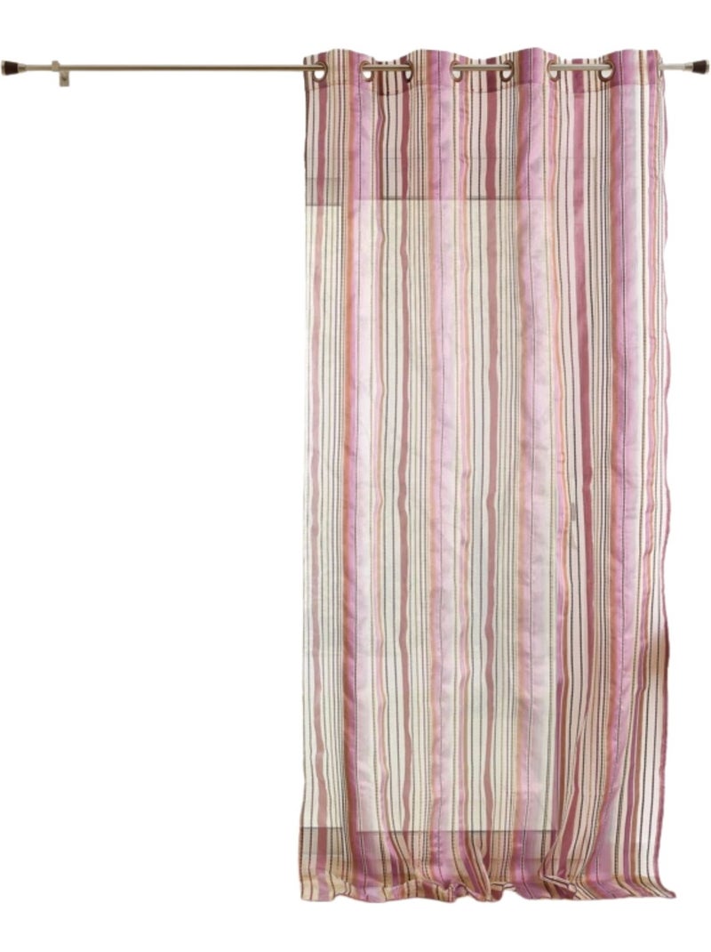 Voile de organza a rayas con ojales Rosa viejo - Kiabi