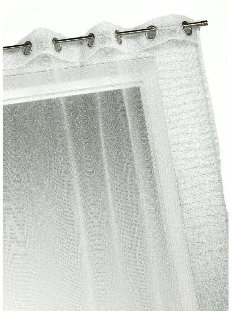 Voile de organza con finas rayas horizontales Marfil - Kiabi