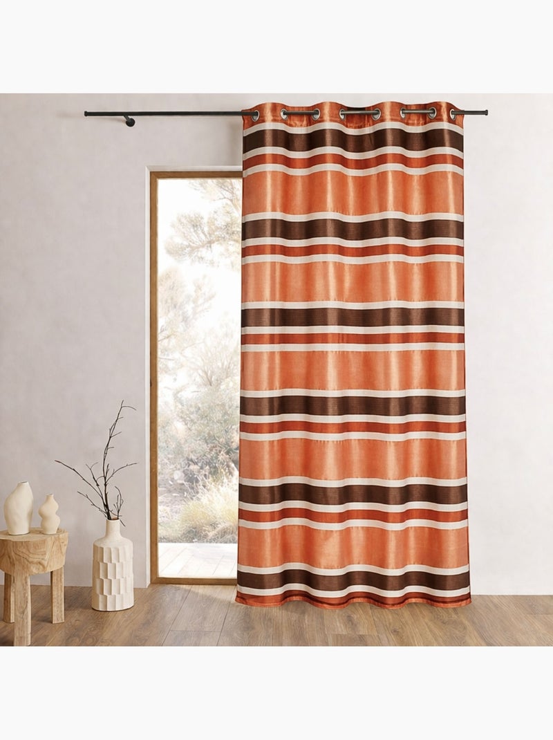 Voile de organza de colores con rayas horizontales Marrón chocolate - Kiabi