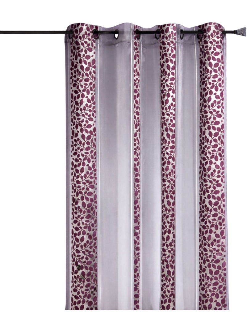 Voile de organza jacquard con motivo de follaje Violeta ciruela - Kiabi