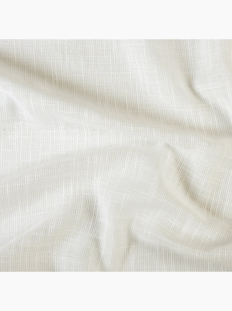 Voile de polilina en relieve flameado con ojales Marfil - Kiabi