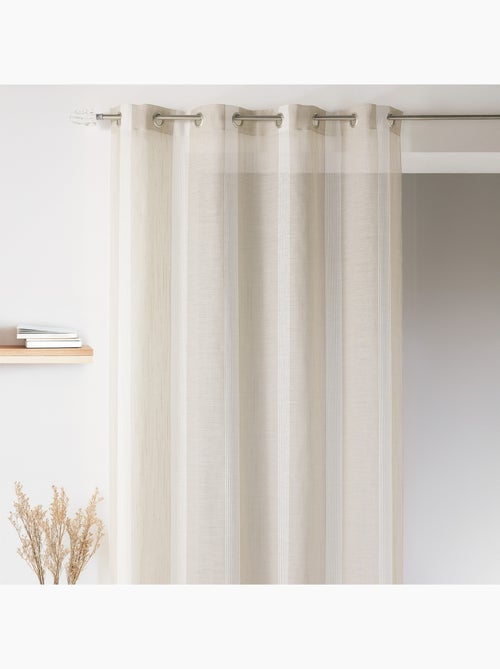 Voile de rayas bordadas tono sobre tono - Kiabi
