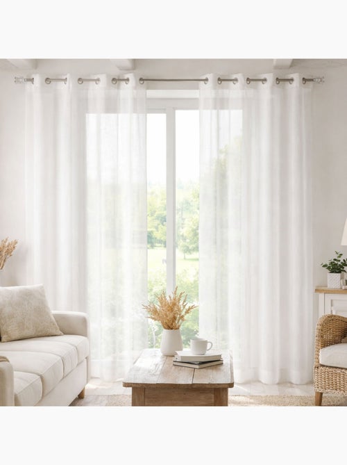 Voile de rayas bordadas tono sobre tono - Kiabi