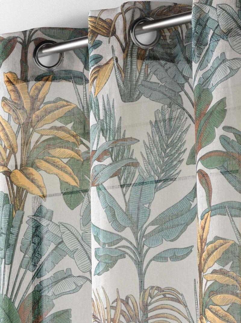 Voile efecto lino jungla Verde - Kiabi