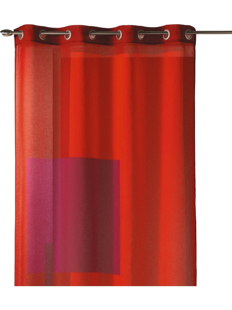 Voile estampado con motivos gráficos Rojo ladrillo - Kiabi