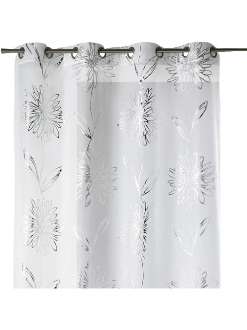 Voile etamine claro con estampado metálico "Flower - Kiabi Voile etamine claro con estampado metálico "Flower - Kiabi