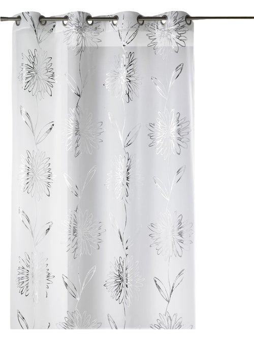 Voile etamine claro con estampado metálico "Flower - Kiabi Voile etamine claro con estampado metálico "Flower - Kiabi