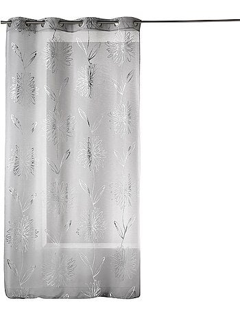 Voile etamine claro con estampado metálico "Flower