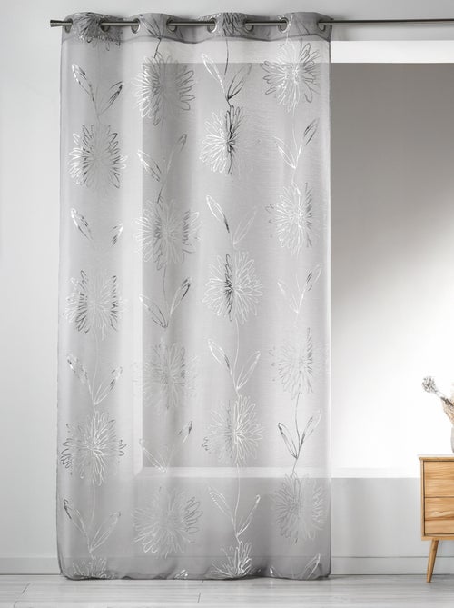 Voile etamine claro con estampado metálico "Flower - Kiabi Voile etamine claro con estampado metálico "Flower - Kiabi