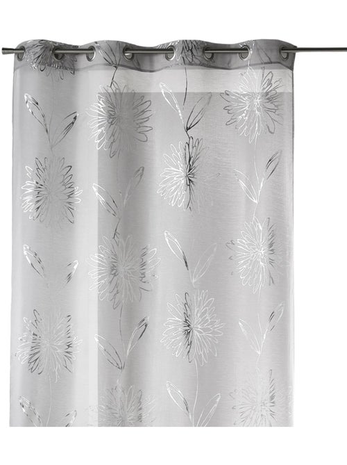 Voile etamine claro con estampado metálico "Flower - Kiabi Voile etamine claro con estampado metálico "Flower - Kiabi