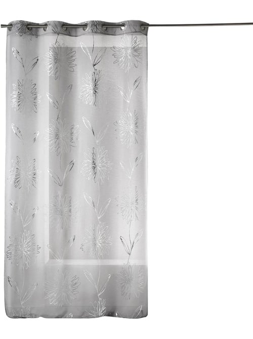 Voile etamine claro con estampado metálico "Flower - Kiabi Voile etamine claro con estampado metálico "Flower - Kiabi