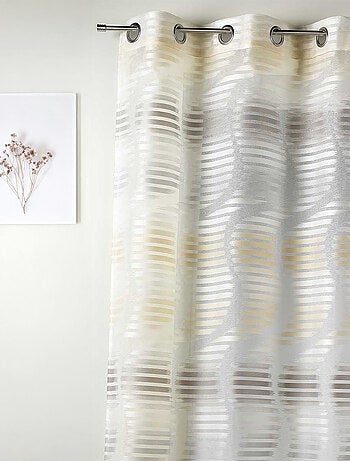 Voile jacquard con rayas verticales onduladas