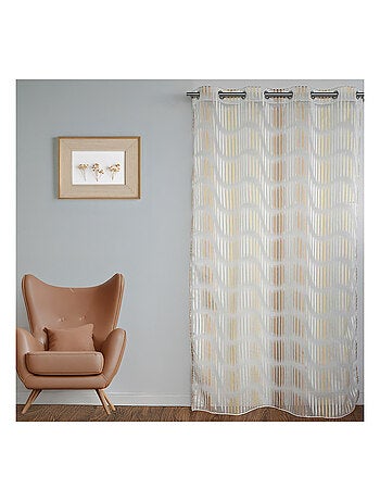 Voile jacquard con rayas verticales onduladas