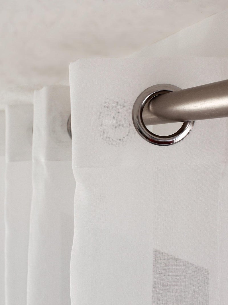 Voile liso bordado Cornely Blanco - Kiabi