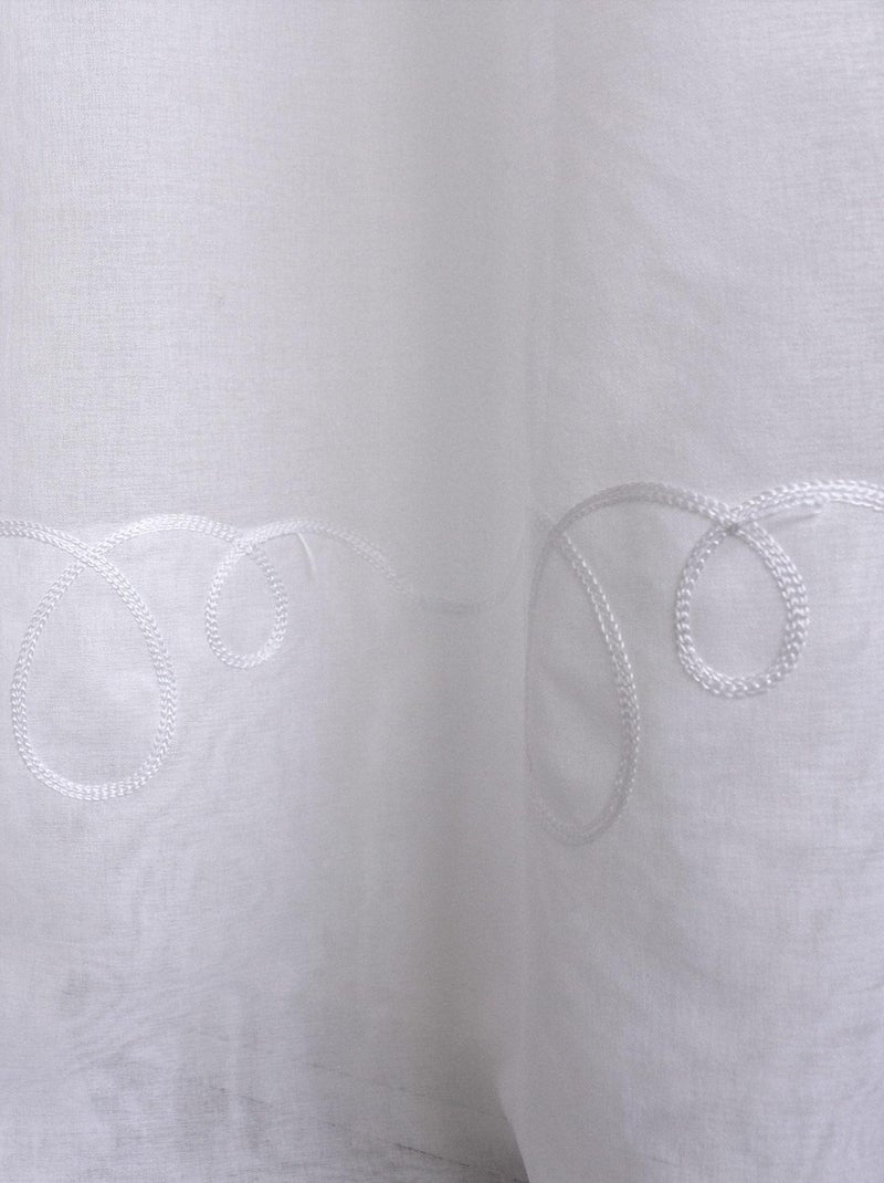 Voile liso bordado Cornely Blanco - Kiabi