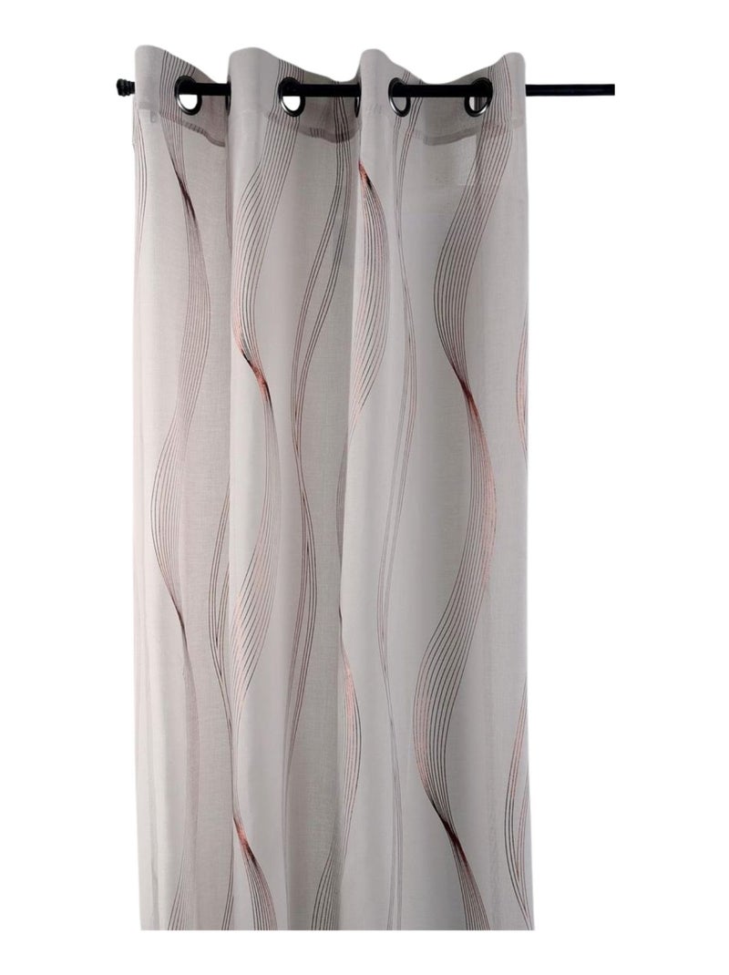 Voile metálico de rayas onduladas Beige - Kiabi