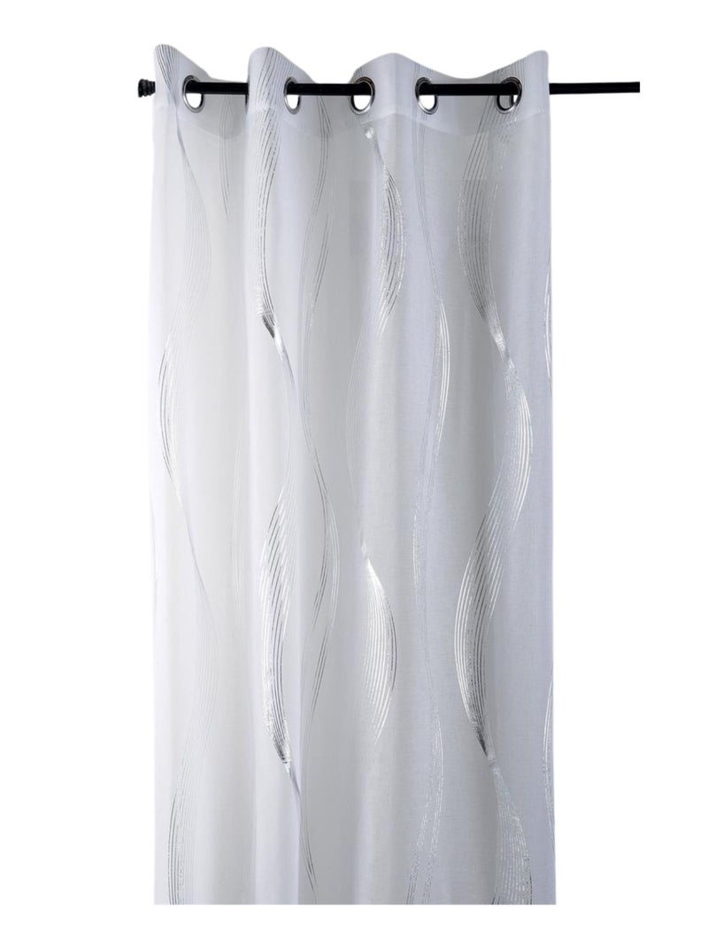 Voile metálico de rayas onduladas Blanco - Kiabi