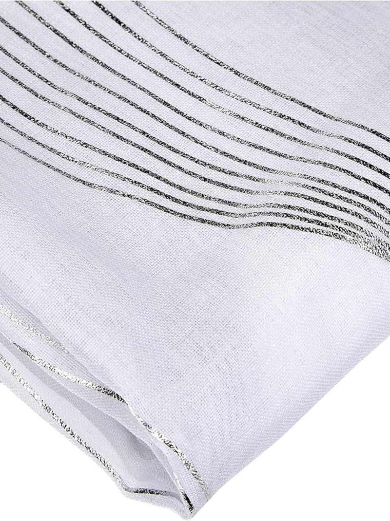 Voile metálico de rayas onduladas Blanco - Kiabi