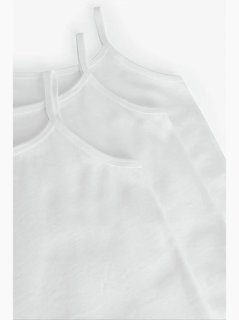 W basic algodón pack de 3 camisetas de tirantes finos para niño penti Blanco - Kiabi