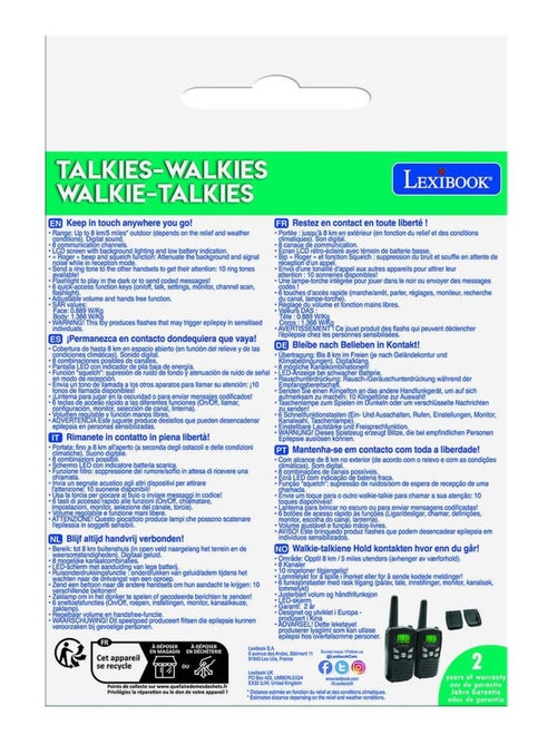 Walkie Talkies digitales de hasta 8 km, 8 canales - Kiabi