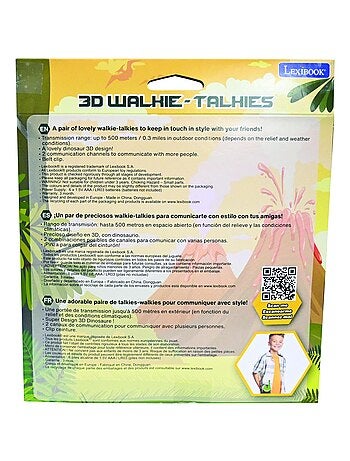 Walkie talkies Dinosaurios 3D 500 m
