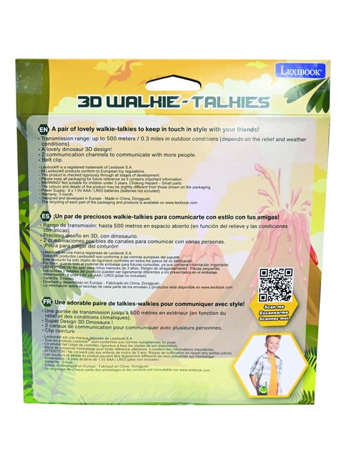 Walkie talkies Dinosaurios 3D 500 m - Kiabi