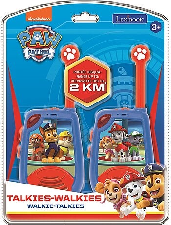 Walkietalkies digitales paw patrol de hasta 2 km/1,3 millas con función de luces morse