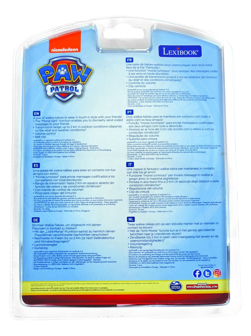 Walkietalkies digitales Paw Patrol de hasta 2 km/1,3 millas con función de luces Morse N/D - Kiabi