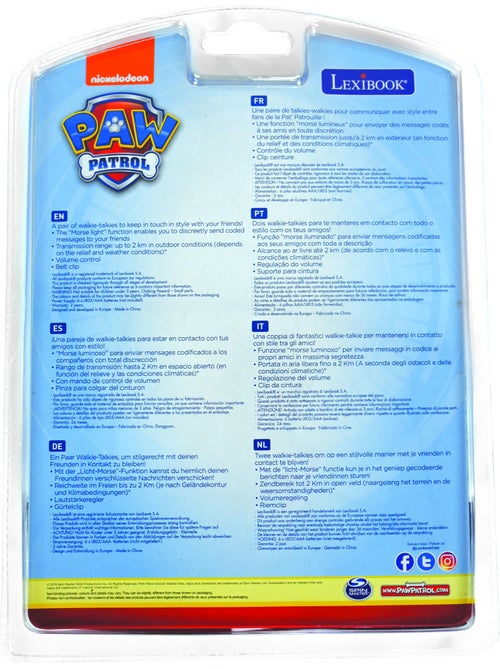 Walkietalkies digitales paw patrol de hasta 2 km/1,3 millas con función de luces morse - Kiabi