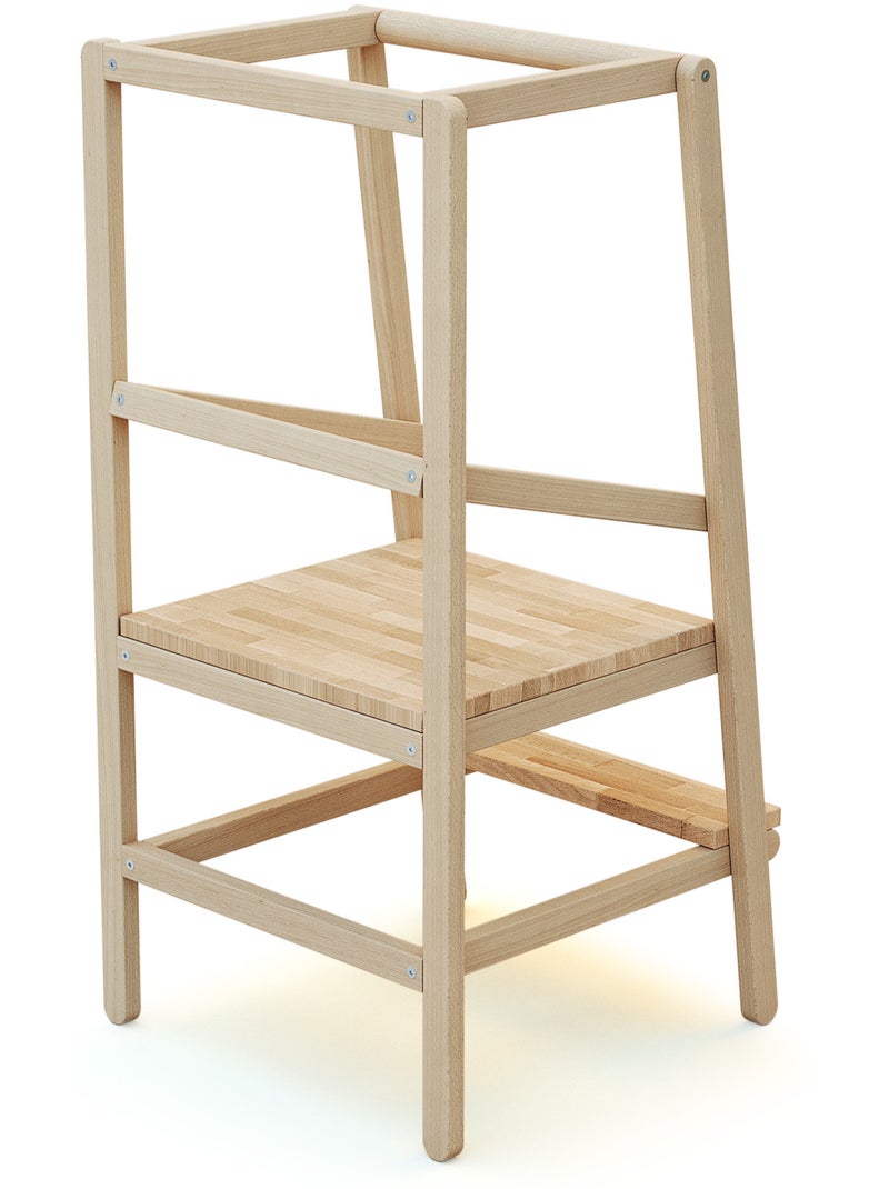 WEBABY - ALTO 2 Torre de observación y aprendizaje de madera Marrón claro - Kiabi