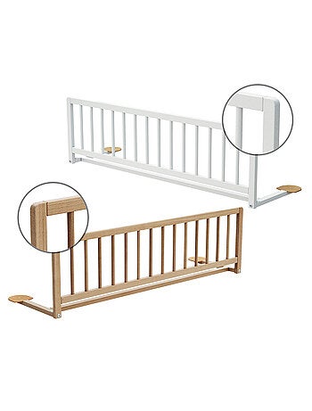 WEBABY - Barrera de cama infantil 117cm SIDO madera haya cruda