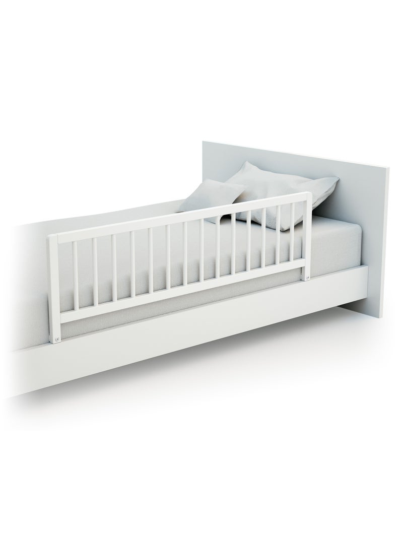 WEBABY - Barrera de cama infantil 117 cm SIDO madera blanca - 117 x 34,5 x 31 cm Blanco - Kiabi