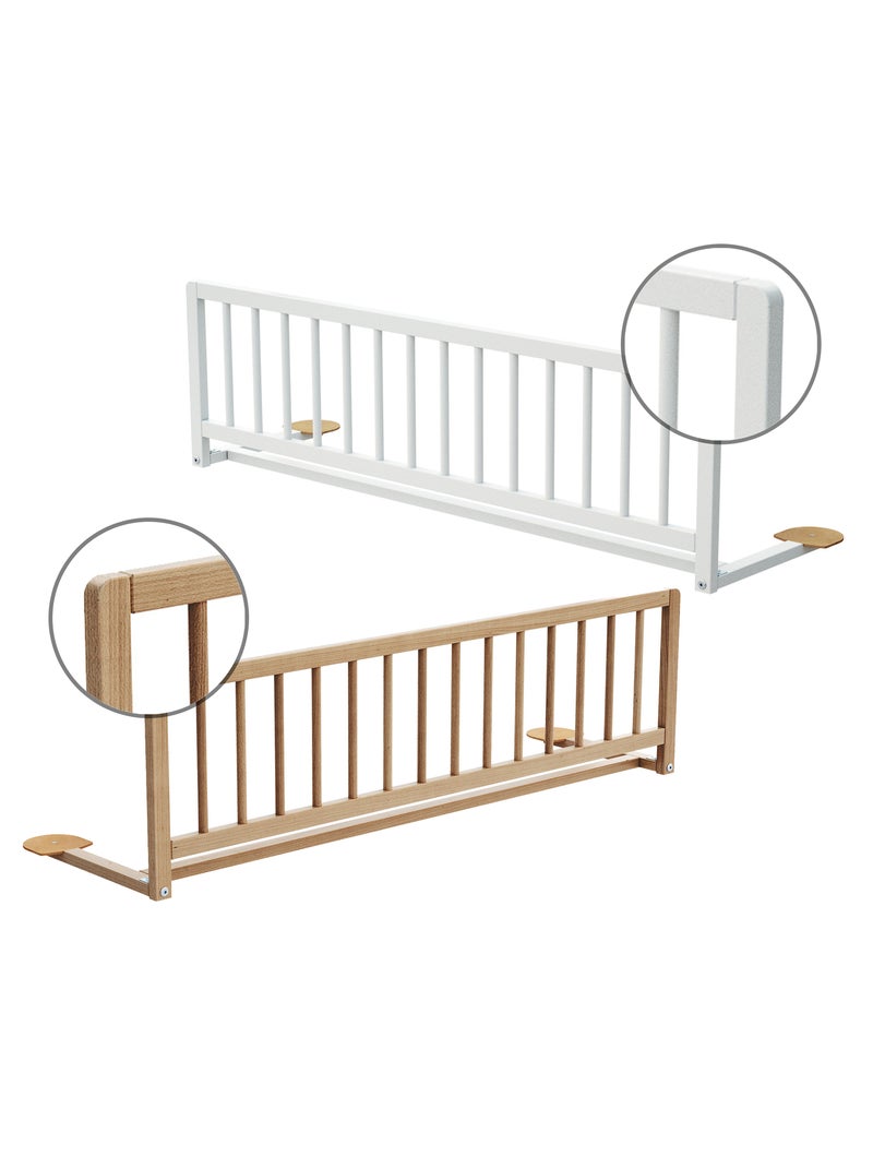 WEBABY - Barrera de cama infantil 117 cm SIDO madera blanca - 117 x 34,5 x 31 cm Blanco - Kiabi