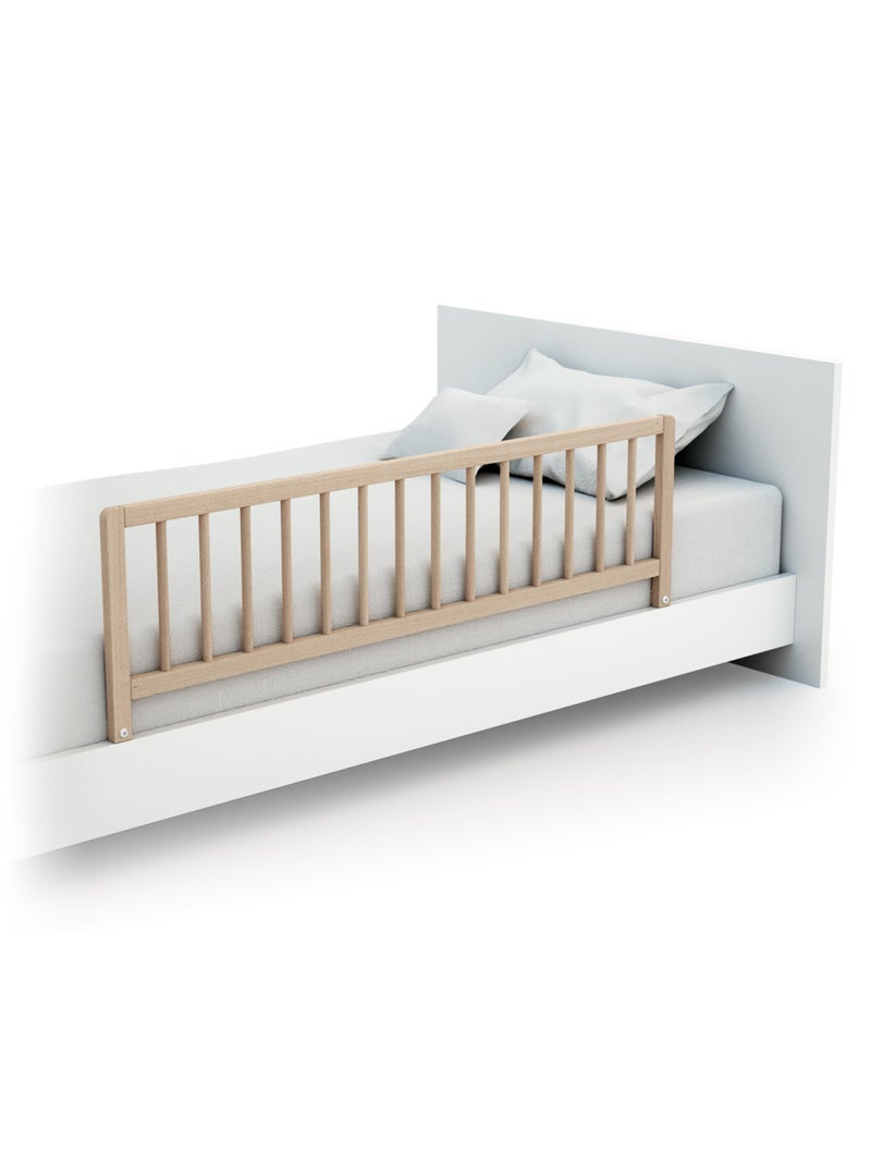 WEBABY - Barrera de cama infantil 117cm SIDO madera haya cruda Marrón avellana - Kiabi