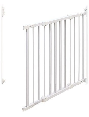 WEBABY - Barrera de seguridad bebés en acero - Blanco - 108 x 4 x 75 cm