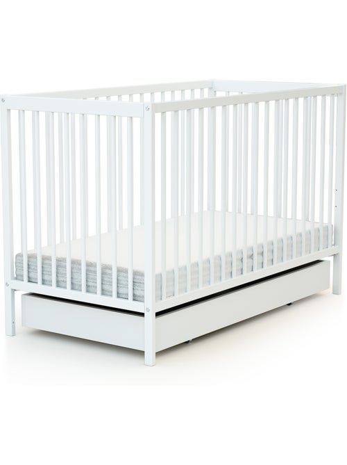 Webaby - cajón para cuna bebe 60 x 120 cm rolo madera - blanco - 114,50 x 57 x 14 cm - Kiabi