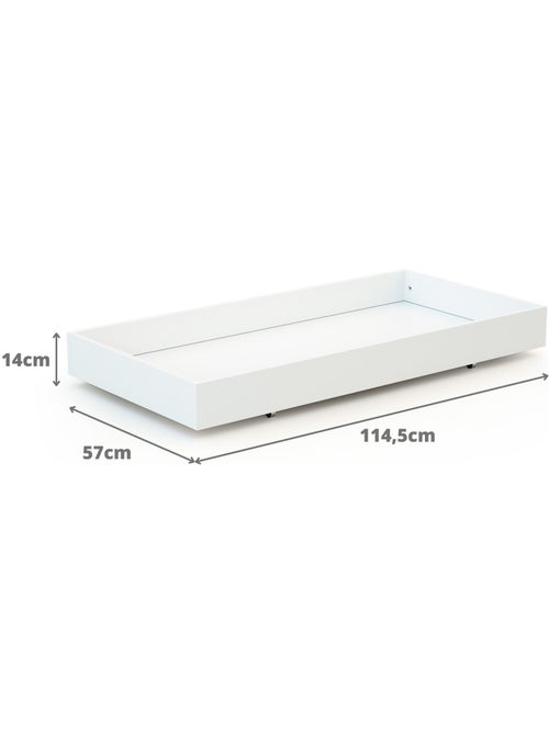 Webaby - cajón para cuna bebe 60 x 120 cm rolo madera - blanco - 114,50 x 57 x 14 cm - Kiabi