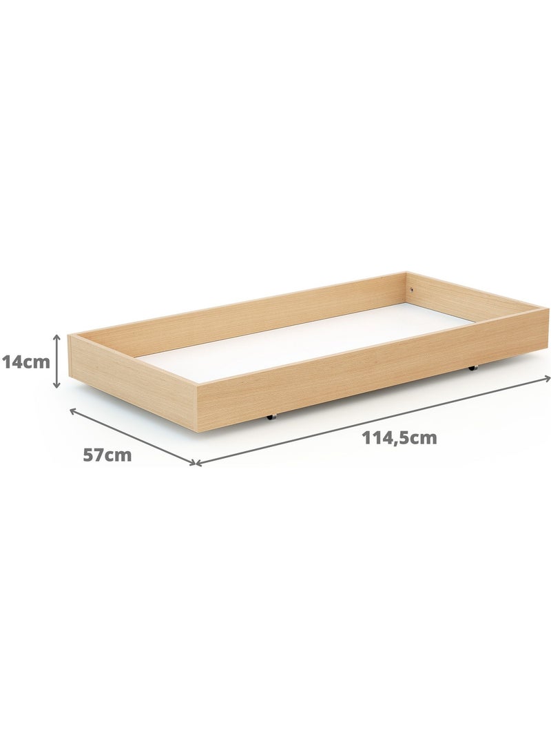 WEBABY - Cajón para cuna bebé 60 x 120 cm ROLO madera - Haya Barnizada - 114,50 x 57 x 14 cm Beige claro - Kiabi