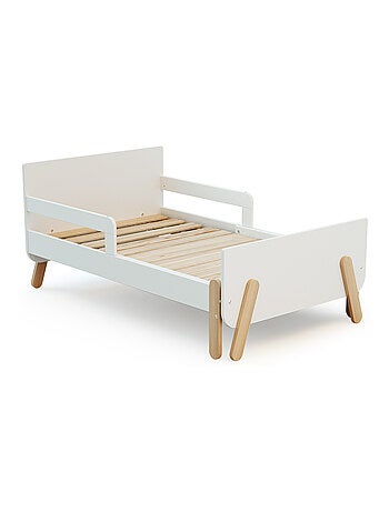 WEBABY - Cama infantil extensible de madera 80x140-165-190 PIRATE - Blanco