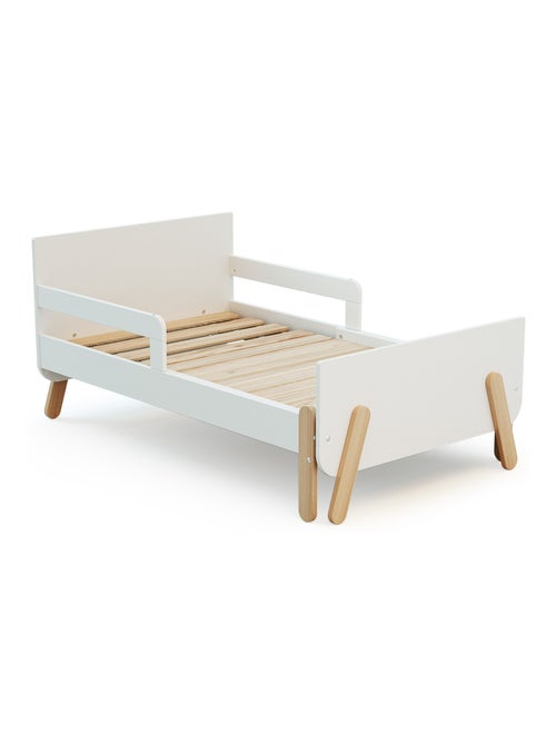 WEBABY - Cama infantil extensible de madera 80x140-165-190 PIRATE - Blanco - Kiabi