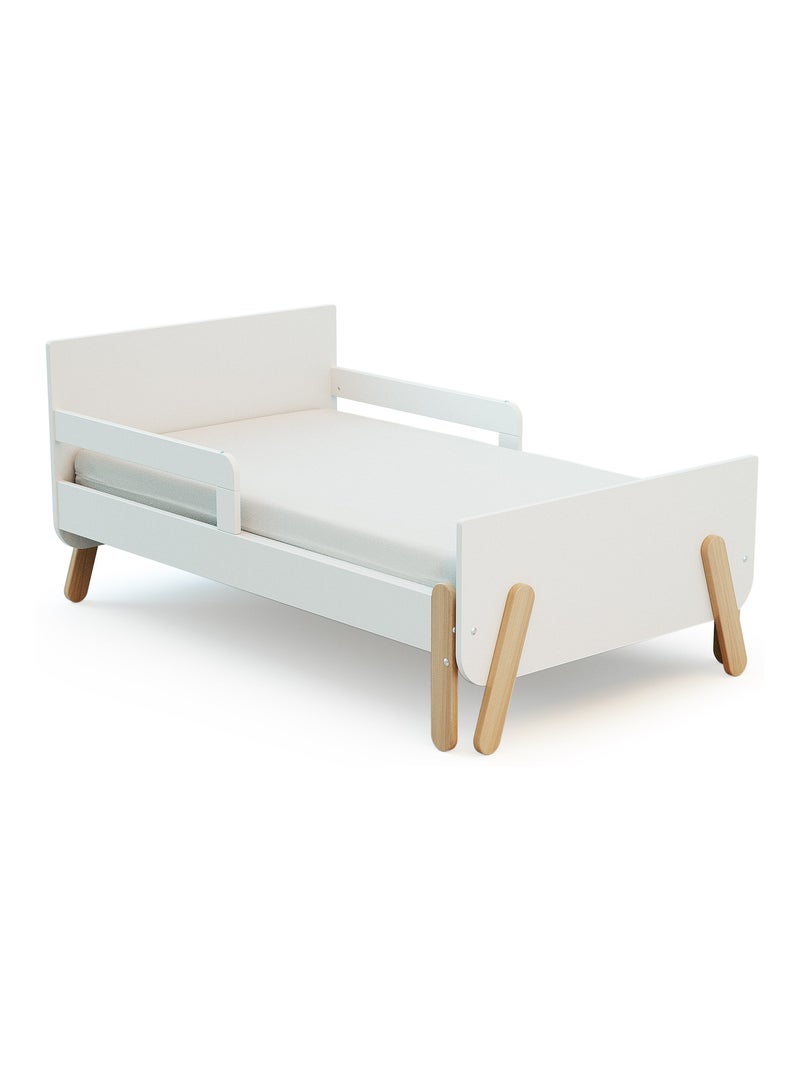 WEBABY - Cama infantil extensible de madera 80x140-165-190 PIRATE - Blanco Blanco - Kiabi