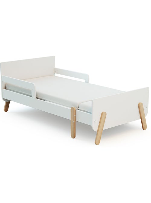 WEBABY - Cama infantil extensible de madera 80x140-165-190 PIRATE con colchón - Blanco - Kiabi