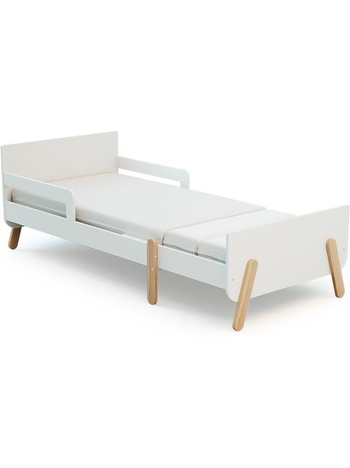 WEBABY - Cama infantil extensible de madera 80x140-165-190 PIRATE con colchón - Blanco - Kiabi